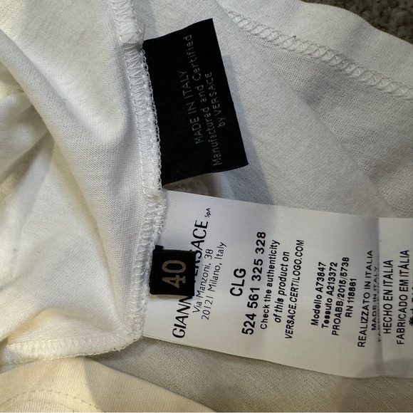 Versace White/navy Medusa Graphic Short Sleeve Tee Men Size 40 - Picture 4 of 5